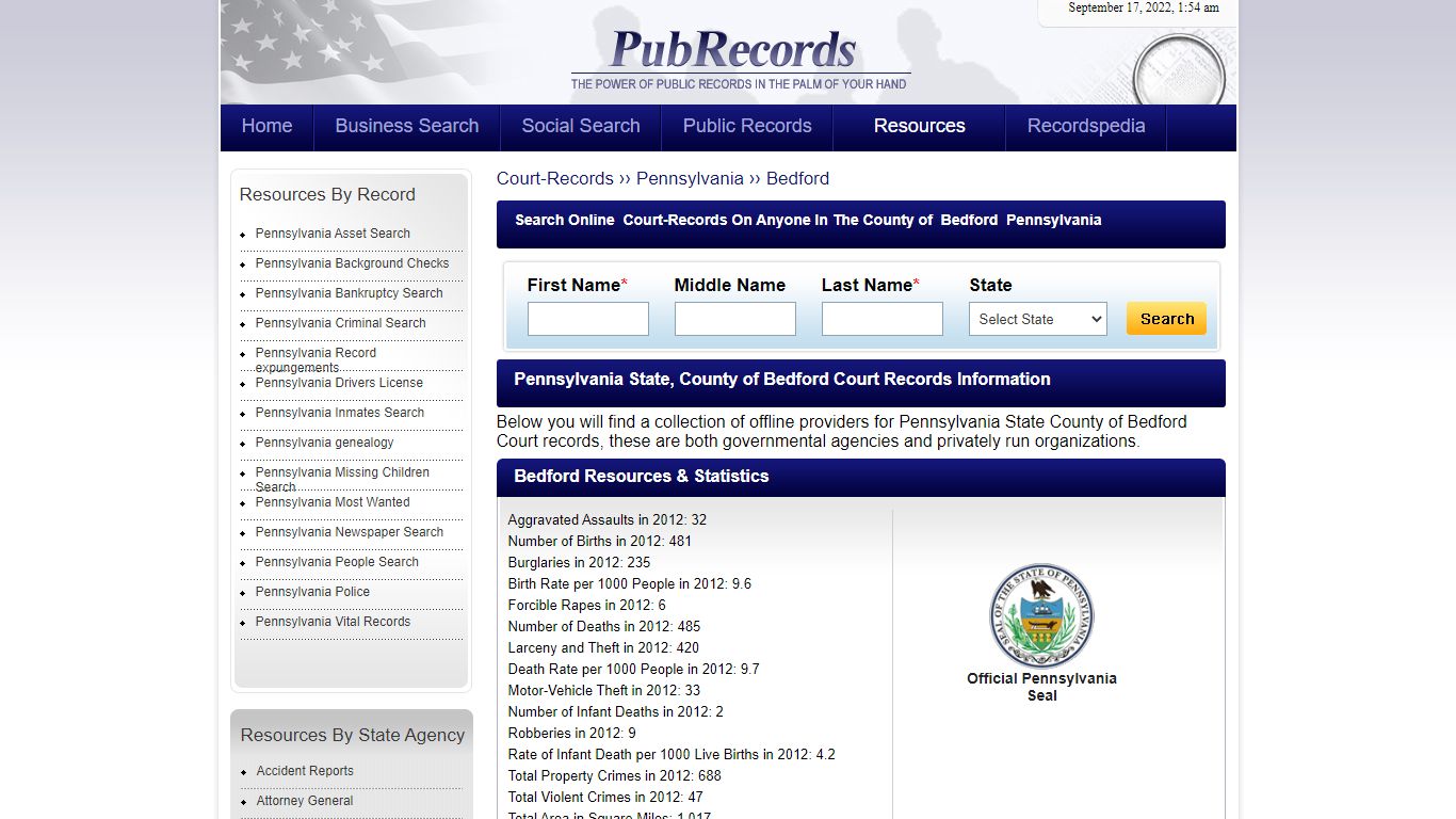 Bedford County, Pennsylvania Court Records